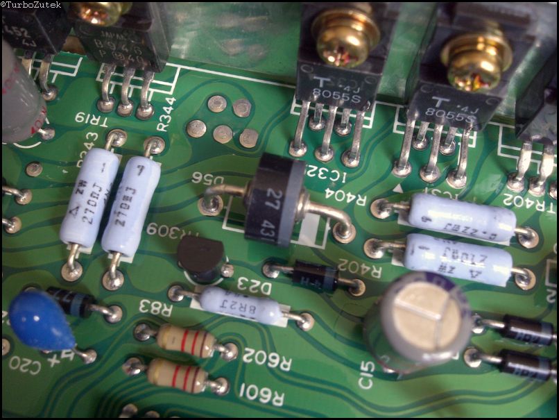 Diode with dry joints.