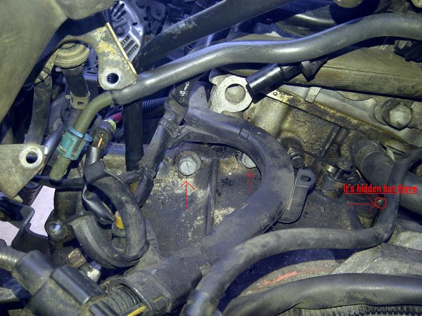 Drivers side of engine.