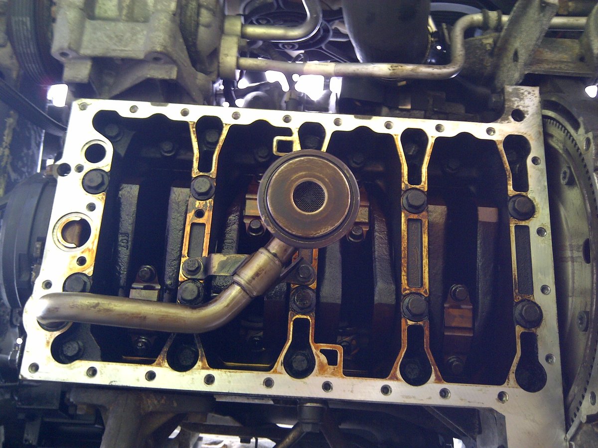 Cleaned up oil pickup tube and mating surface.