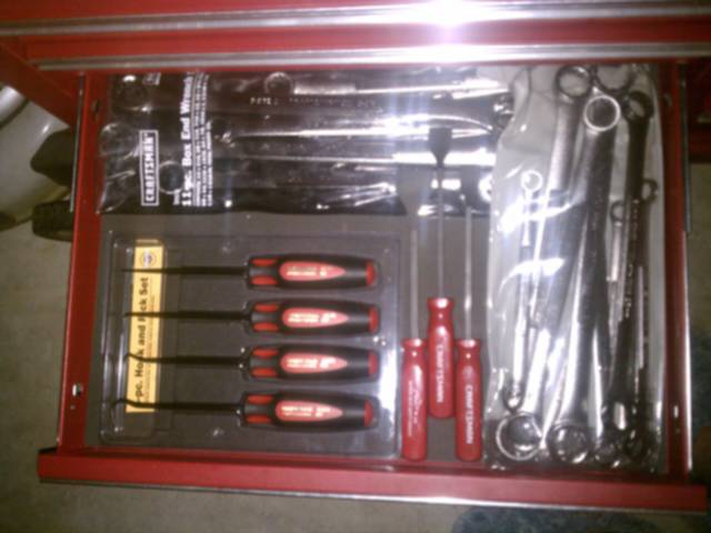 More picks and some gasket scrapers. Double box wrench sets in SAE and MM, extra long.