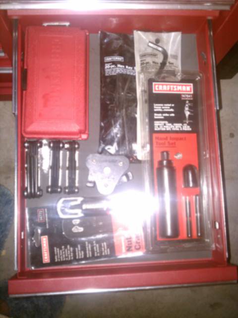 Nut cracker, bolt out set, hand impact driver, allen keys, Allen brand allen key sets in torx, SAE and MM, oil filter wrench.