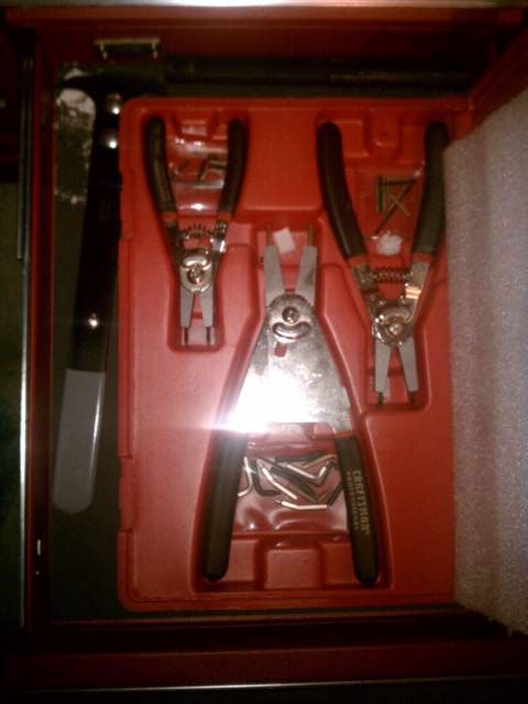 Snap ring plier set, seal puller, VW sparkplug tool