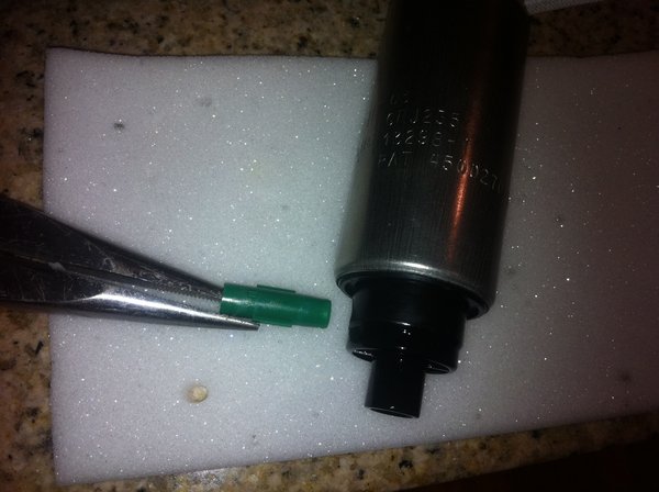 Bypass tube removed to allow filter sock to fit in the required position.