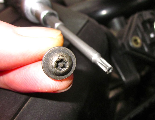 Torx T20 security bit (tamper resistant pin in tip)