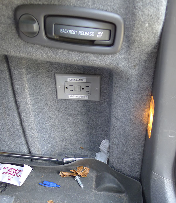 Inverter mounted in the back