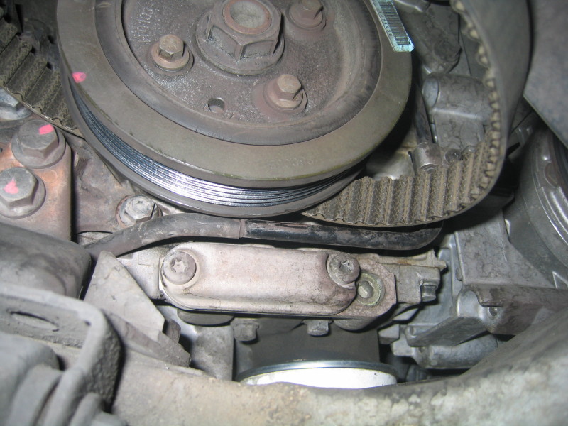 Tight Squeeze behind pulley.