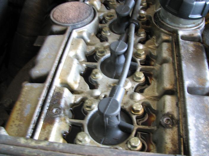 Oil from the filler cap.