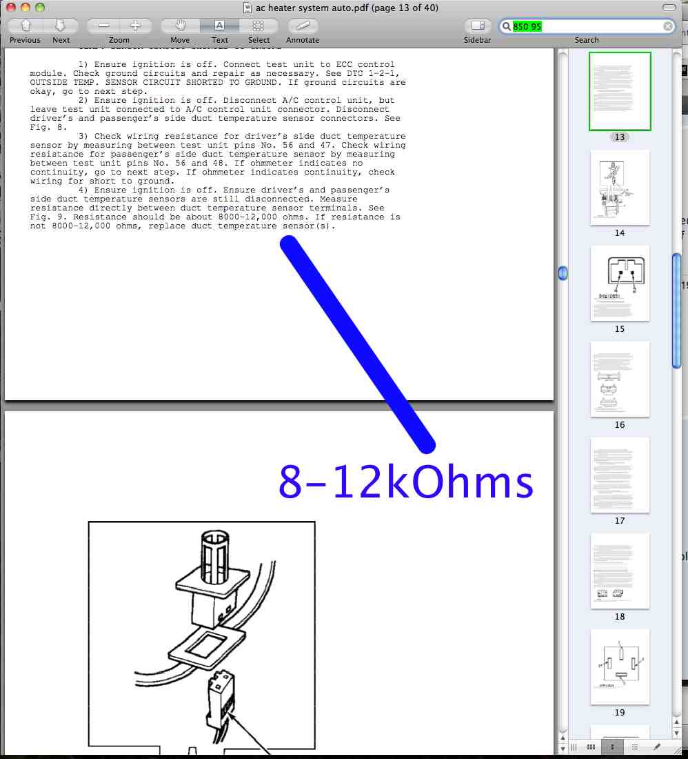 Resistance specification for temperature sensors