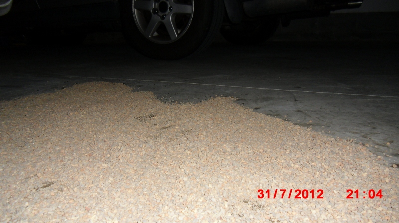 Use kitty litter and/or absorbent filler to soak up spilled ATF.