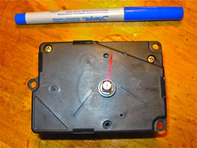 "Clocking" mark on shaft to keep alignment between case and gears.