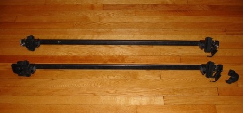 The set. Lower bar has a plastic endcap installed on left side only.