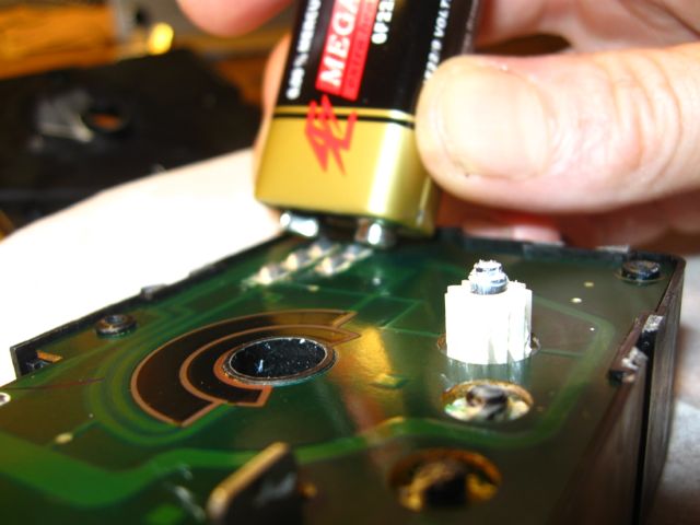 Testing the motor plus gears in the partially reassembled motor damper.