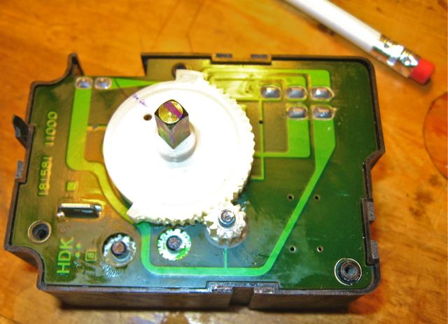 Center wheel reinstalled, aligned to marks made before removal