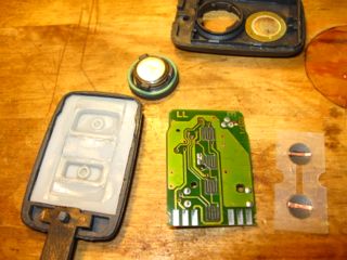 Copper contact strips glued in place