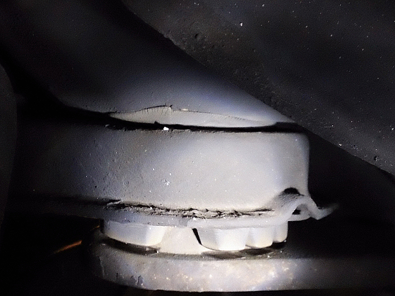 driver side - subframe bushing appears collapsed