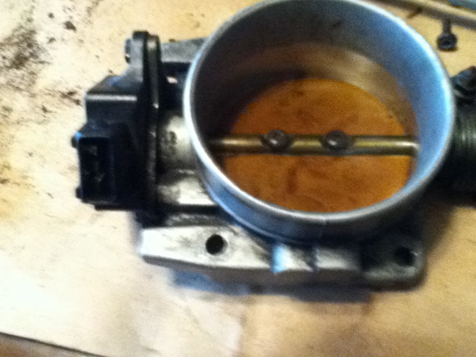 new plate in.  make sure it moves freely or the gas pedal will stick.