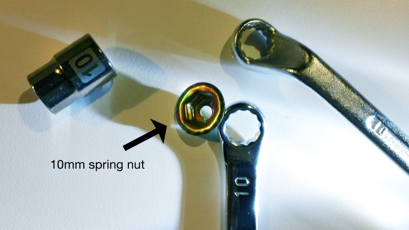 spring nut and 10mm tools I used...