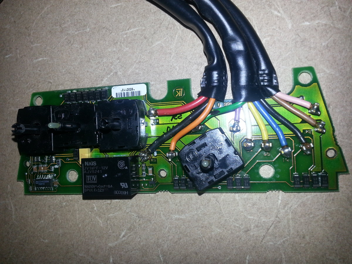 disassembled switch for the seat