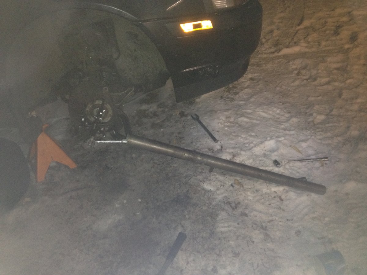 Old kart axle as cheater bar...