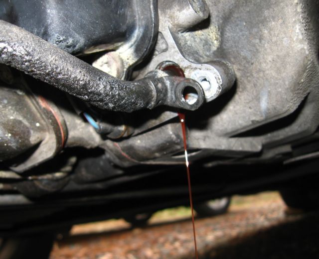 Disconnected and draining (a small amount of ATF)