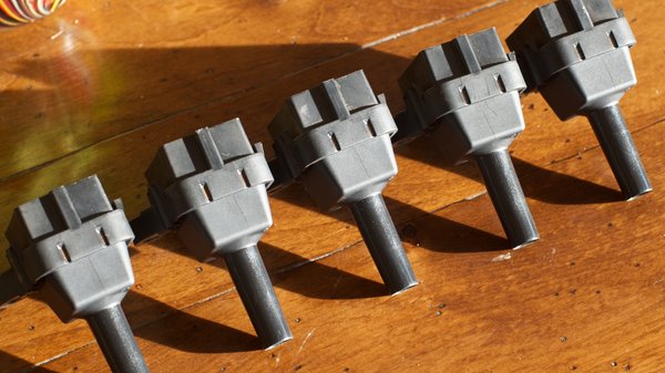 All 5 show vertical cracks in the same place and only in this place.  The epoxy on top is in perfect shape.  The rubber insulators looked brand new