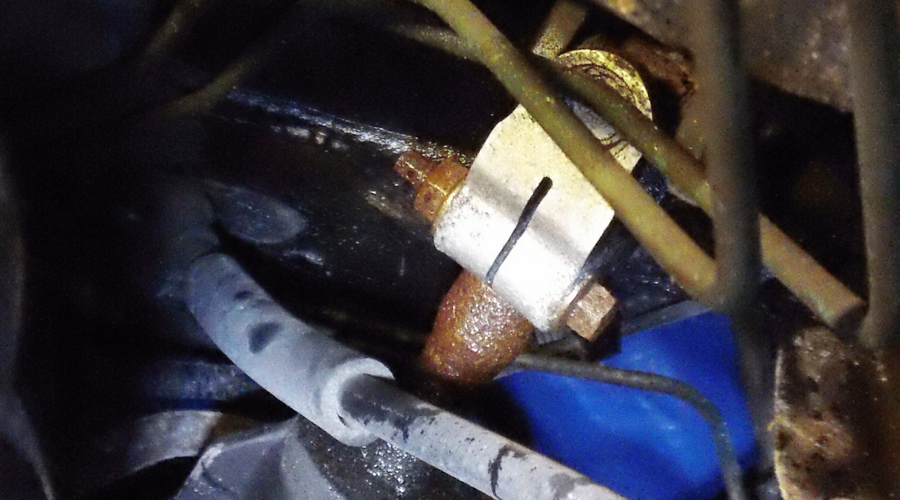 Looking down from the engine