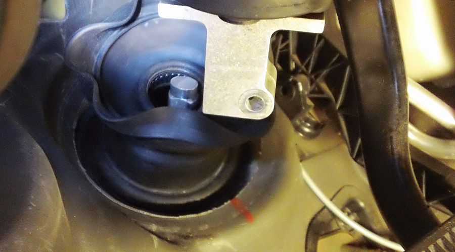 rubber boot folds up, bearing released itself...