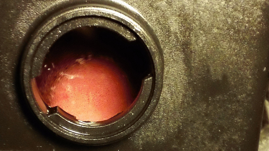 steering fluid releasing air bubbles.