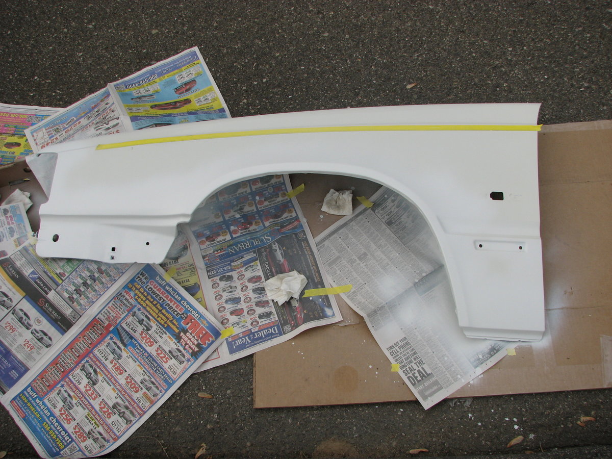 Left fender primed.