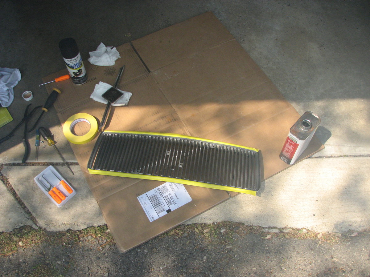 Indoor Outdoor Satin Black spray paint.