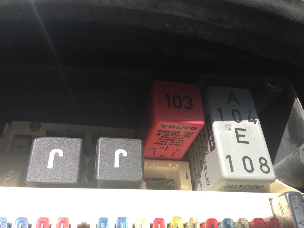 Fuel pump relay in place