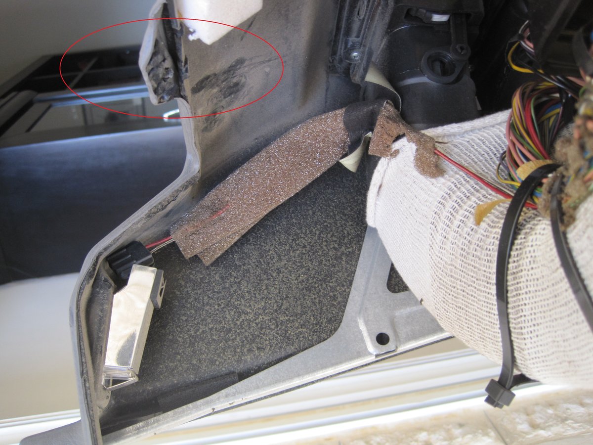 Disintegrated drivers side panel mounts