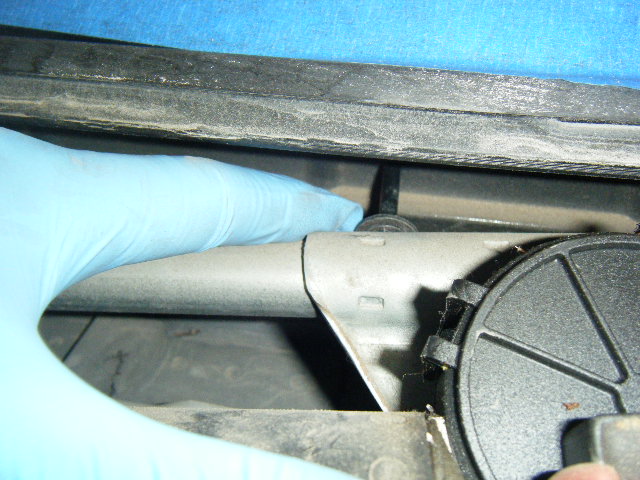 Nice, eh? Carriage bolts behind the wiper/wiper arm motor assembly...the motor and assembly were eventually pulled out during re-install of the carriage bolts...