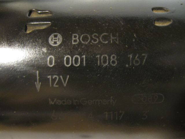 Original equipment Bosch starter from a '97 Volvo 855 GLT