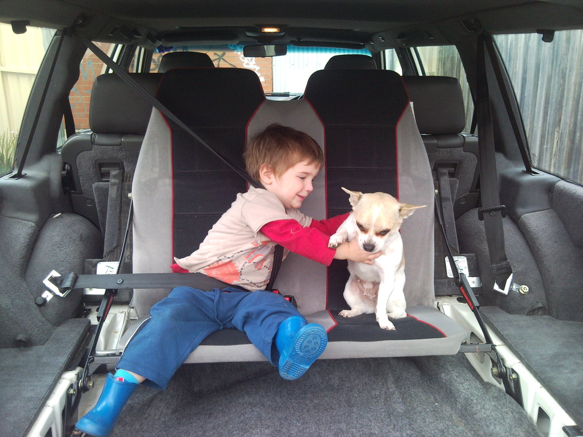 My son at 2 1/2 years of age when the 960 was a project car.   He loved the white Goliath!!