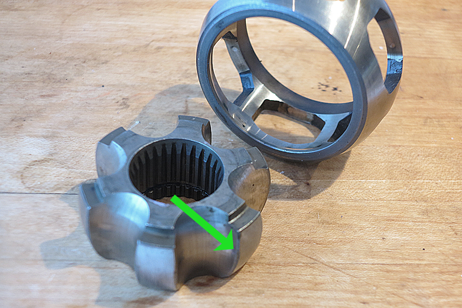 uneven wear at the center piece