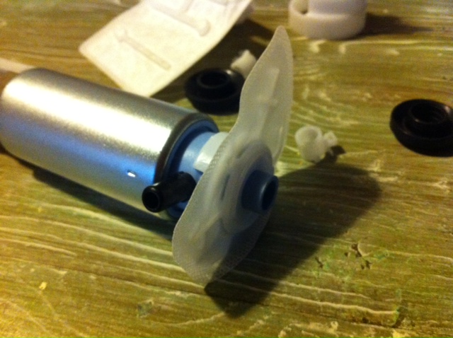new fuel pump with small strainer attached.