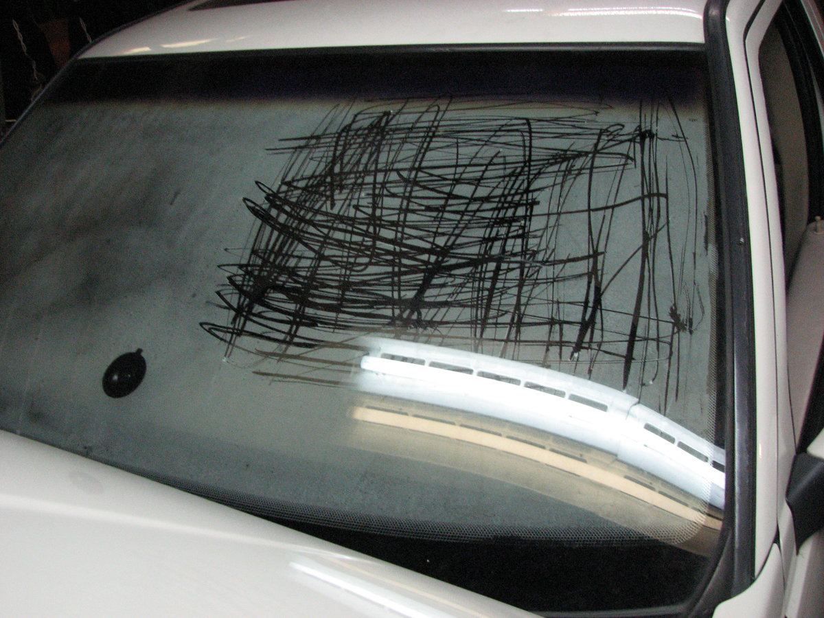 Frost inside the car. It was cold yesterday.