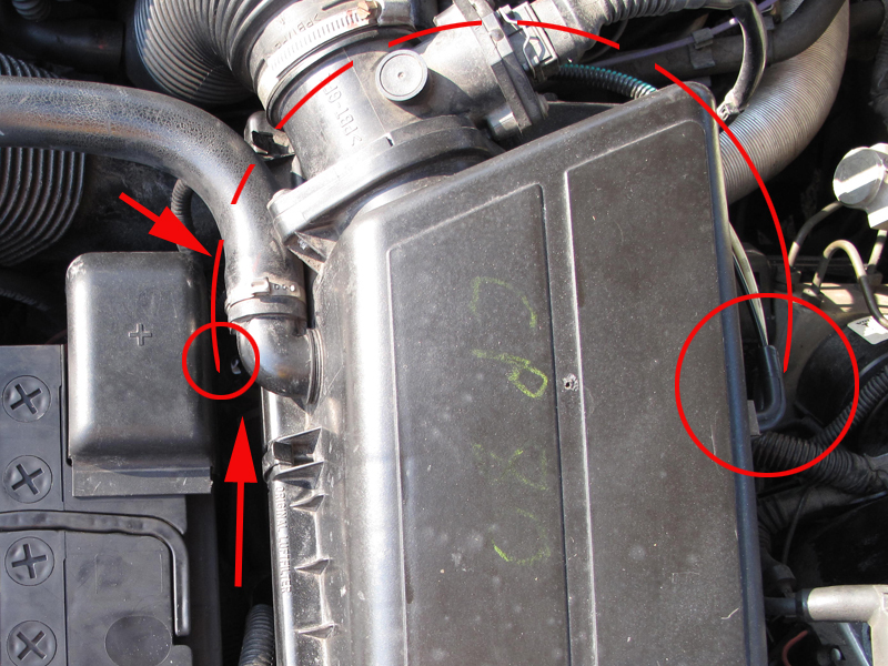 airbox - upper vac line connection