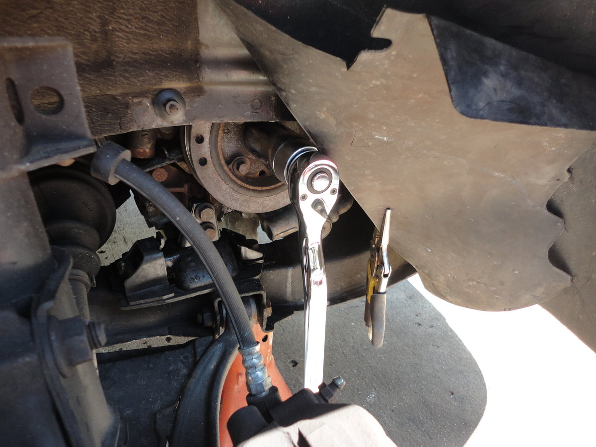 Rotating crank to line up timing marks.