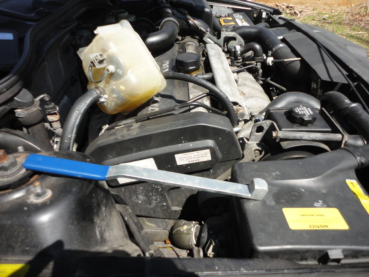 Removed coolant reservoir and serp belt tool.