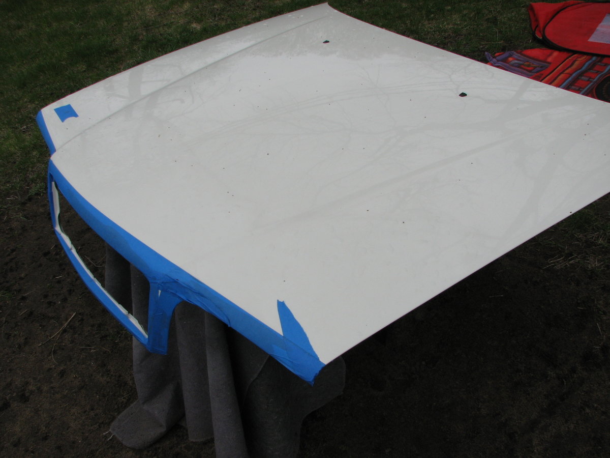 It sat on these saw horses all winter. Visual Michigan snow gauge.