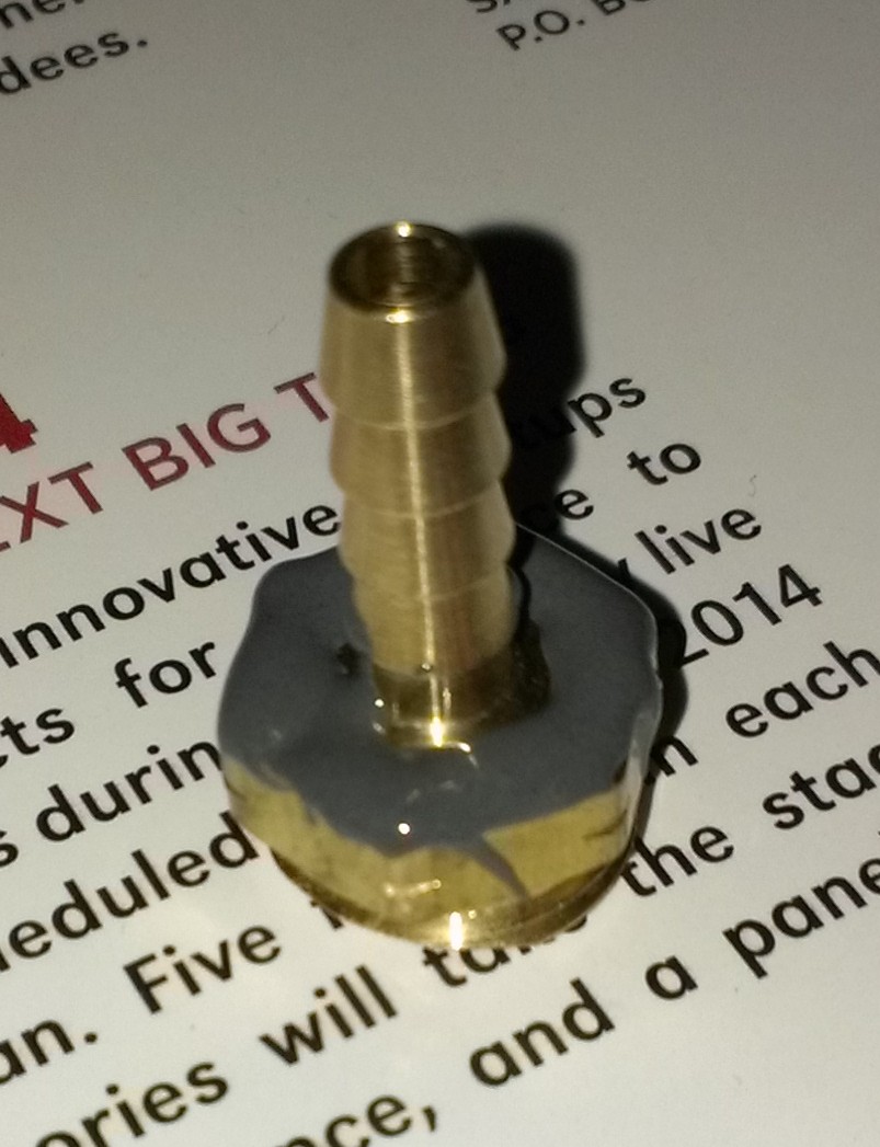 Hose barb ready to glue