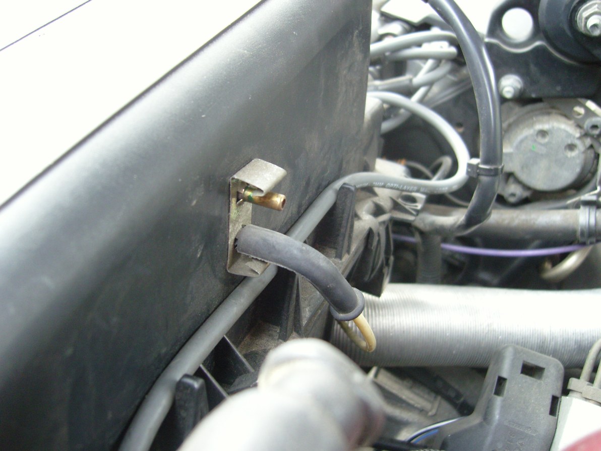 The top nipple is where the hose came off of but I can't locate where the other end attaches.