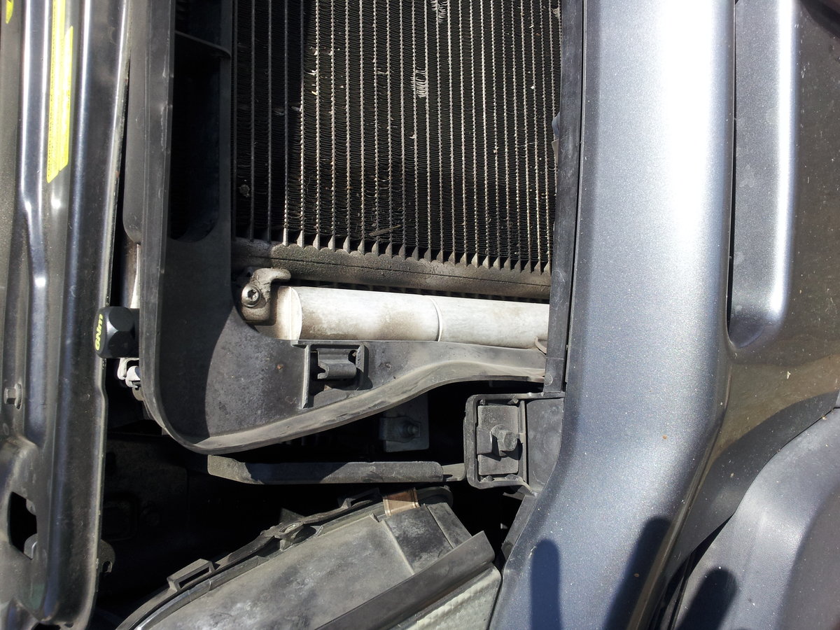 The shaded area at the far left side of the radiation portion is the dye from the leak testing