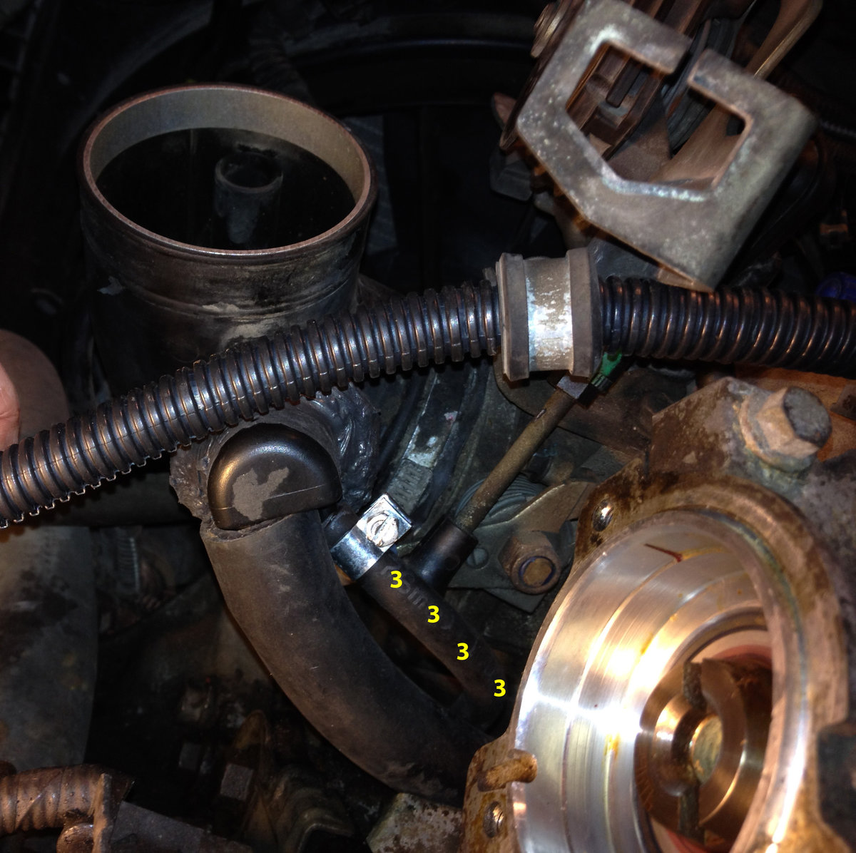 line 3 at flame trap housing