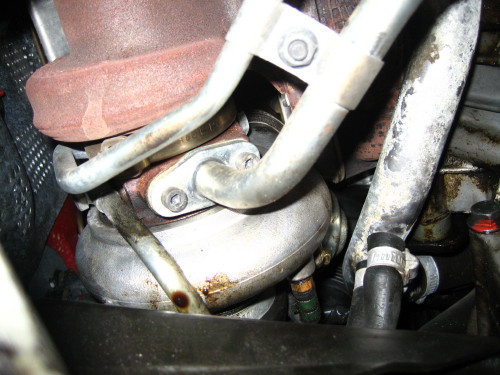 Turbo oil lines appear to be dry.