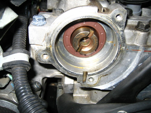 Intake rear cam seal is dry.