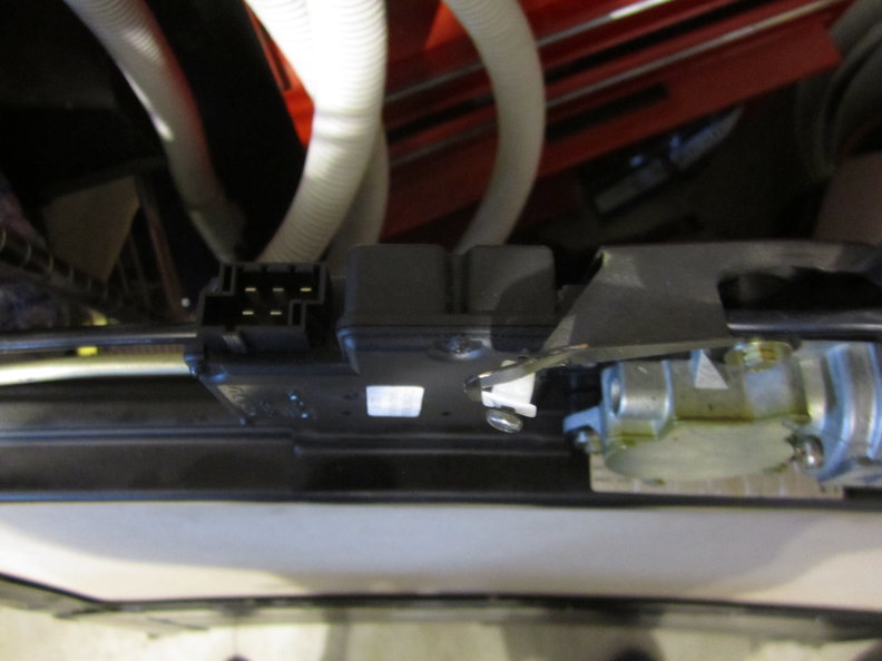 Wire connector block looking from front of car