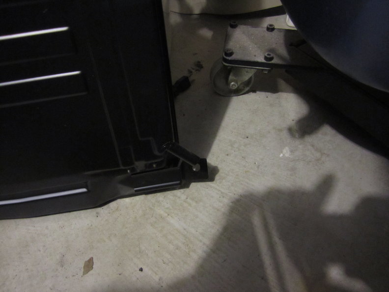 LH rear drain pipe from below. RH is in identical position opposite